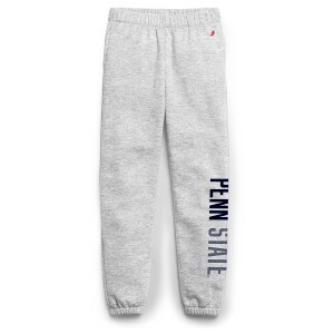 Oxford gray youth sweatpants with Penn State down left leg